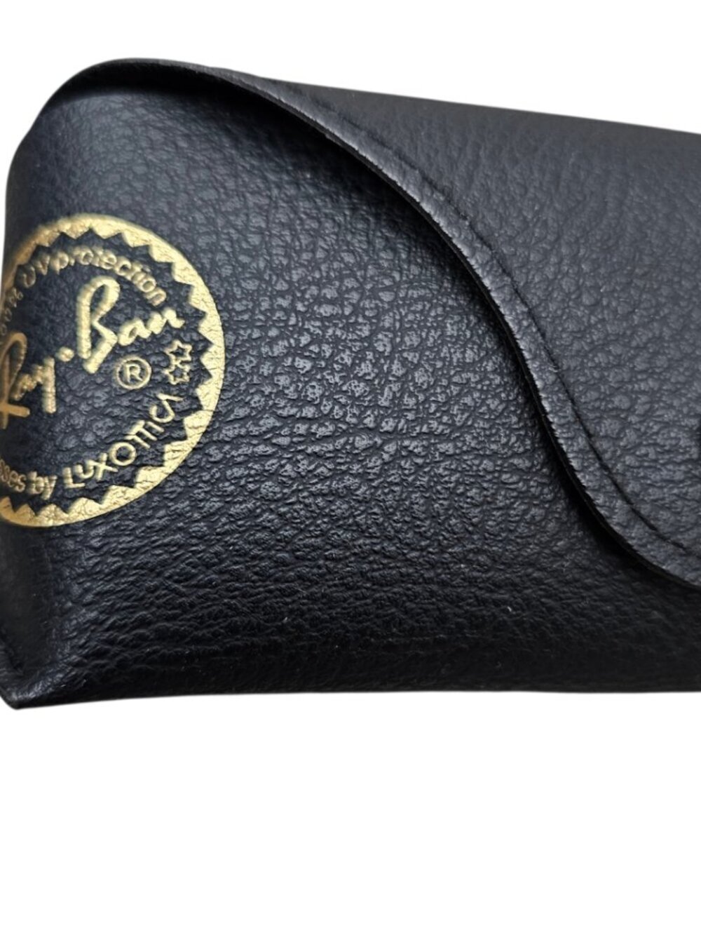 Ray-Ban Sunglass Semi Soft Top Flap Snap Faux Leather Black Glasses Case - Picture 2 of 5